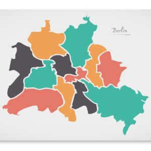 Berlin Stadtkarte mit runden Formen Poster 80x60cm