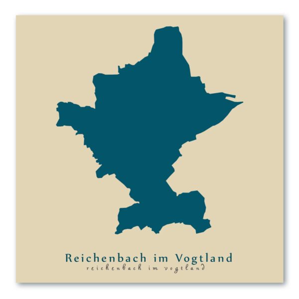 Reichenbach im Vogtland Karte (Sachsen) - Moderne Landkarte - Wandbild Kunstdruck Poster Leinwand Map