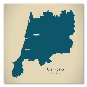 Centro Karte (Portugal) - Moderne Landkarte - Wandbild Kunstdruck Poster Map