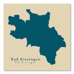Bad Kissingen Karte (Bayern) - Moderne Landkarte - Wandbild Kunstdruck Poster Map