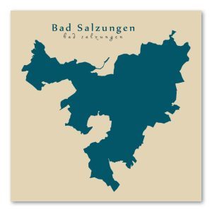 Bad Salzungen Karte (Thüringen) - Moderne Landkarte - Wandbild Kunstdruck Poster Map