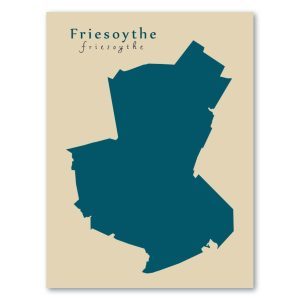 Friesoythe Karte (Niedersachsen) - Moderne Landkarte - Wandbild Kunstdruck Poster Map