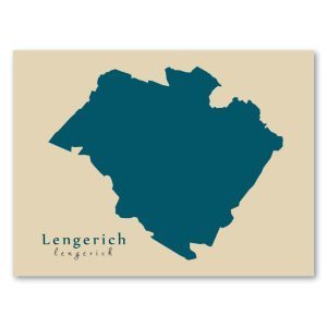 Lengerich Karte (Nordrhein-Westfalen) - Moderne Landkarte - Wandbild Kunstdruck Poster Map