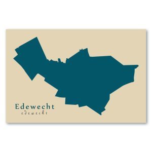 Edewecht Karte (Niedersachsen) - Moderne Landkarte - Wandbild Kunstdruck Poster Map