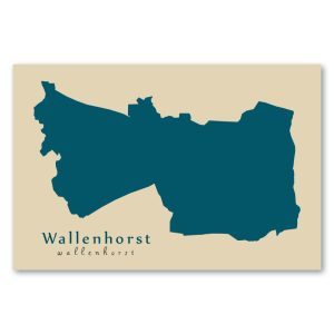 Wallenhorst Karte (Niedersachsen) - Moderne Landkarte - Wandbild Kunstdruck Poster Map