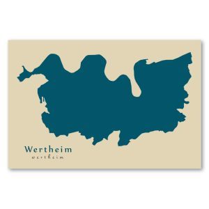 Wertheim Karte (Baden-Württemberg) - Moderne Landkarte - Wandbild Kunstdruck Poster Map
