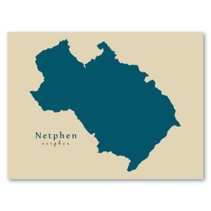 Netphen Karte (Nordrhein-Westfalen) - Moderne Landkarte - Wandbild Kunstdruck Poster Map