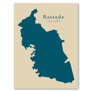 Rastede Karte (Niedersachsen) - Moderne Landkarte - Wandbild Kunstdruck Poster Map