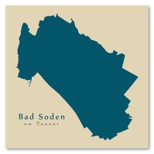 Bad Soden am Taunus Karte (Hessen) - Moderne Landkarte - Wandbild Kunstdruck Poster Map