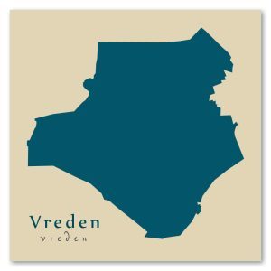 Vreden Karte (Nordrhein-Westfalen) - Moderne Landkarte - Wandbild Kunstdruck Poster Map