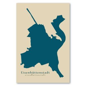 Eisenhüttenstadt Karte (Brandenburg) - Moderne Landkarte - Wandbild Kunstdruck Poster Map