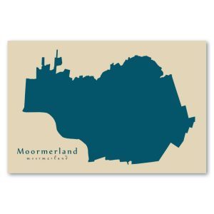 Moormerland Karte (Niedersachsen) - Moderne Landkarte - Wandbild Kunstdruck Poster Map