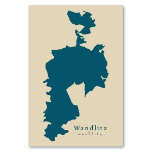 Wandlitz Karte (Brandenburg) - Moderne Landkarte - Wandbild Kunstdruck Poster Map