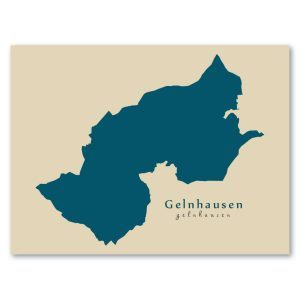 Gelnhausen Karte (Hessen) - Moderne Landkarte - Wandbild Kunstdruck Poster Map