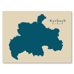 Korbach Karte (Hessen) - Moderne Landkarte - Wandbild Kunstdruck Poster Map