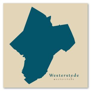 Westerstede Karte (Niedersachsen) - Moderne Landkarte - Wandbild Kunstdruck Poster Map