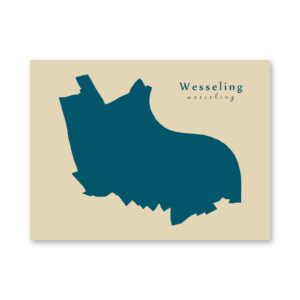 Wesseling Karte (Nordrhein-Westfalen) - Moderne Landkarte - Wandbild Kunstdruck Poster Map