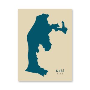 Kehl Karte (Baden-Württemberg) - Moderne Landkarte - Wandbild Kunstdruck Poster Map