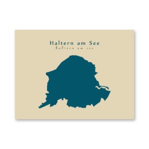Haltern am See Karte (Nordrhein-Westfalen) - Moderne Landkarte - Wandbild Kunstdruck Poster Map
