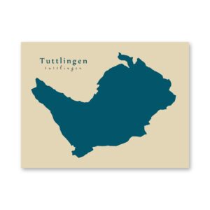 Tuttlingen Karte (Baden-Württemberg) - Moderne Landkarte - Wandbild Kunstdruck Poster Map
