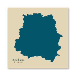 Beckum Karte (Nordrhein-Westfalen) - Moderne Landkarte - Wandbild Kunstdruck Poster Map
