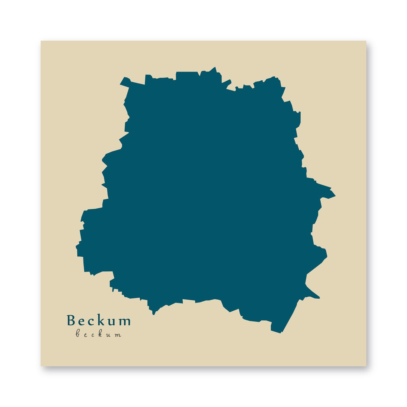 Beckum Karte (Nordrhein-Westfalen) - Moderne Landkarte - Wandbild Kunstdruck Poster Map