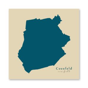 Coesfeld Karte (Nordrhein-Westfalen) - Moderne Landkarte - Wandbild Kunstdruck Poster Map