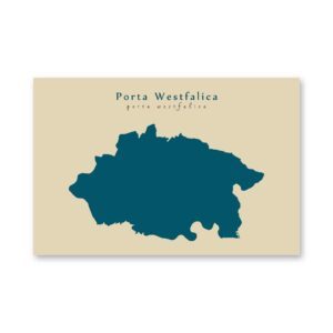 Porta Westfalica Karte (Nordrhein-Westfalen) - Moderne Landkarte - Wandbild Kunstdruck Poster Map
