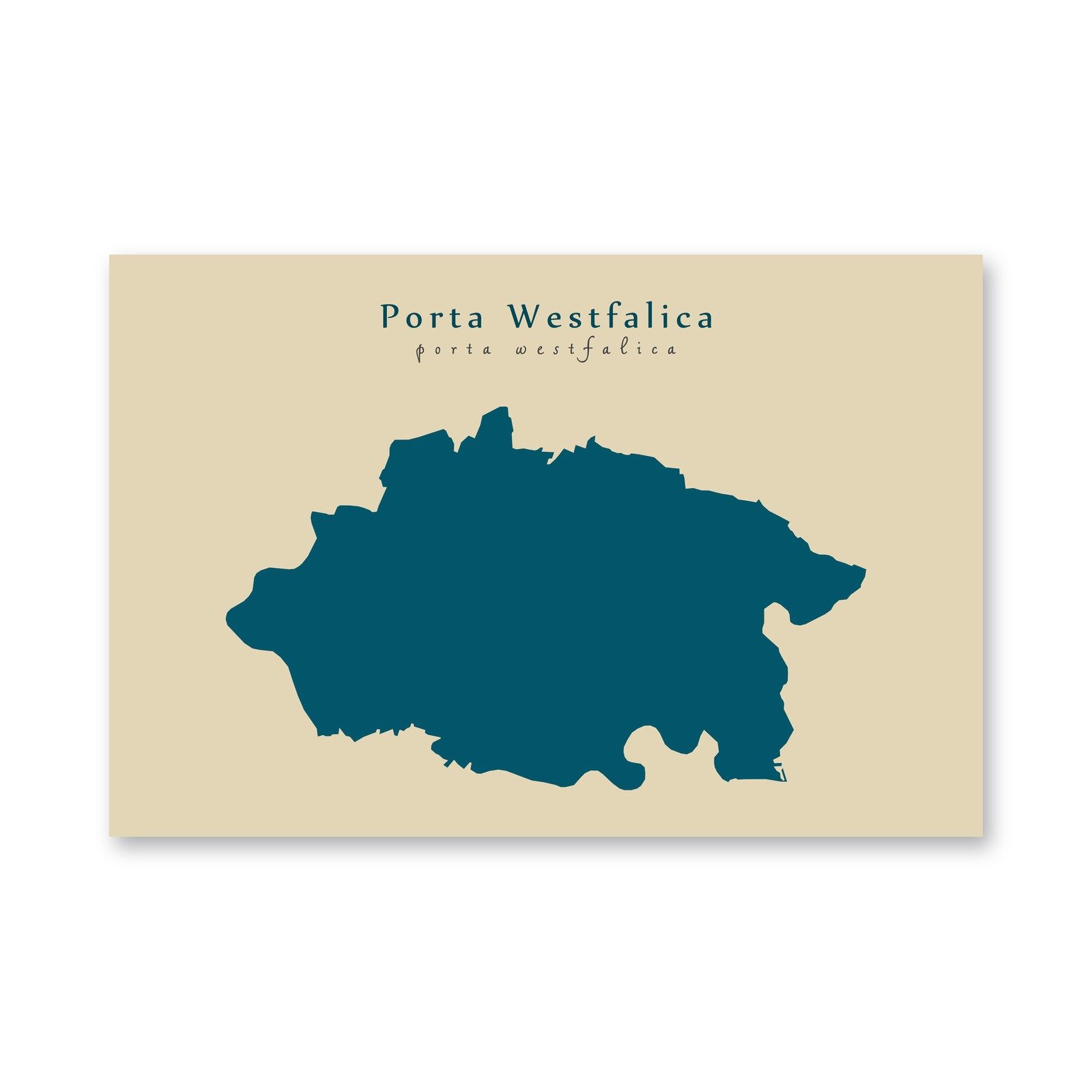 Porta Westfalica Karte (Nordrhein-Westfalen) - Moderne Landkarte - Wandbild Kunstdruck Poster Map