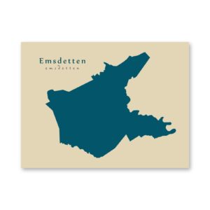 Emsdetten Karte (Nordrhein-Westfalen) - Moderne Landkarte - Wandbild Kunstdruck Poster Map