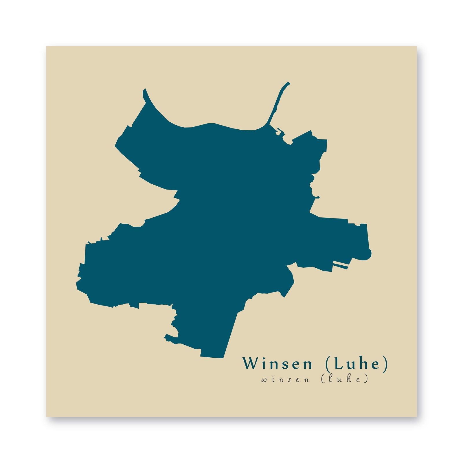 Winsen (Luhe) Karte (Niedersachsen) - Moderne Landkarte - Wandbild Kunstdruck Poster Map
