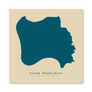 Voerde (Niederrhein) Karte (Nordrhein-Westfalen) - Moderne Landkarte - Wandbild Kunstdruck Poster Map
