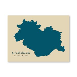 Crailsheim Karte (Baden-Württemberg) - Moderne Landkarte - Wandbild Kunstdruck Poster Map