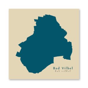 Bad Vilbel Karte (Hessen) - Moderne Landkarte - Wandbild Kunstdruck Poster Map