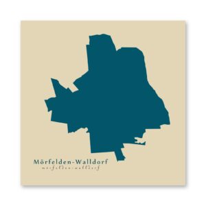 Mörfelden-Walldorf Karte (Hessen) - Moderne Landkarte - Wandbild Kunstdruck Poster Map