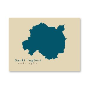 Sankt Ingbert Karte (Saarland) - Moderne Landkarte - Wandbild Kunstdruck Poster Map