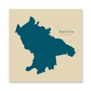 Datteln Karte (Nordrhein-Westfalen) - Moderne Landkarte - Wandbild Kunstdruck Poster Map