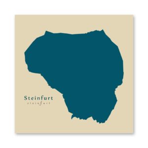 Steinfurt Karte (Nordrhein-Westfalen) - Moderne Landkarte - Wandbild Kunstdruck Poster Map