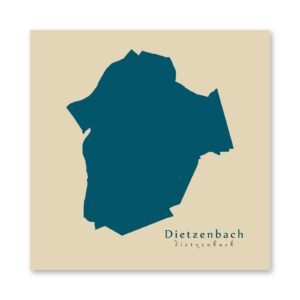 Dietzenbach Karte (Hessen) - Moderne Landkarte - Wandbild Kunstdruck Poster Map