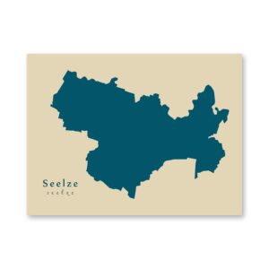 Seelze Karte (Niedersachsen) - Moderne Landkarte - Wandbild Kunstdruck Poster Map