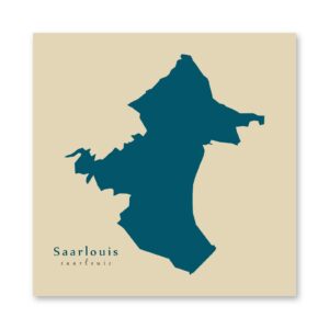 Saarlouis Karte (Saarland) - Moderne Landkarte - Wandbild Kunstdruck Poster Map