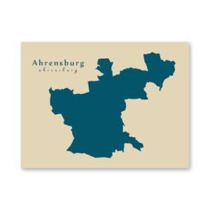 Ahrensburg Karte (Schleswig-Holstein) - Moderne Landkarte - Wandbild Kunstdruck Poster Map