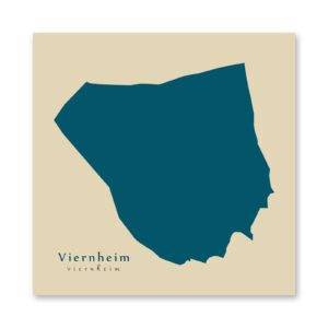 Viernheim Karte (Hessen) - Moderne Landkarte - Wandbild Kunstdruck Poster Map