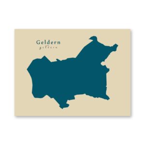 Geldern Karte (Nordrhein-Westfalen) - Moderne Landkarte - Wandbild Kunstdruck Poster Map