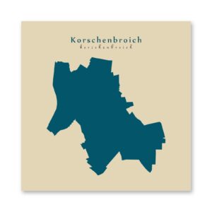 Korschenbroich Karte (Nordrhein-Westfalen) - Moderne Landkarte - Wandbild Kunstdruck Poster Map