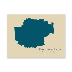 Kornwestheim Karte (Baden-Württemberg) - Moderne Landkarte - Wandbild Kunstdruck Poster Map