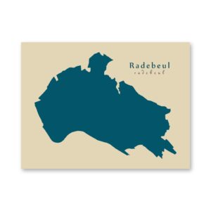 Radebeul Karte (Sachsen) - Moderne Landkarte - Wandbild Kunstdruck Poster Map