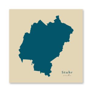 Stuhr Karte (Niedersachsen) - Moderne Landkarte - Wandbild Kunstdruck Poster Map