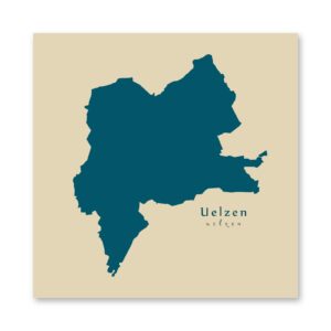 Uelzen Karte (Niedersachsen) - Moderne Landkarte - Wandbild Kunstdruck Poster Map