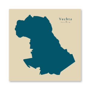 Vechta Karte (Niedersachsen) - Moderne Landkarte - Wandbild Kunstdruck Poster Map